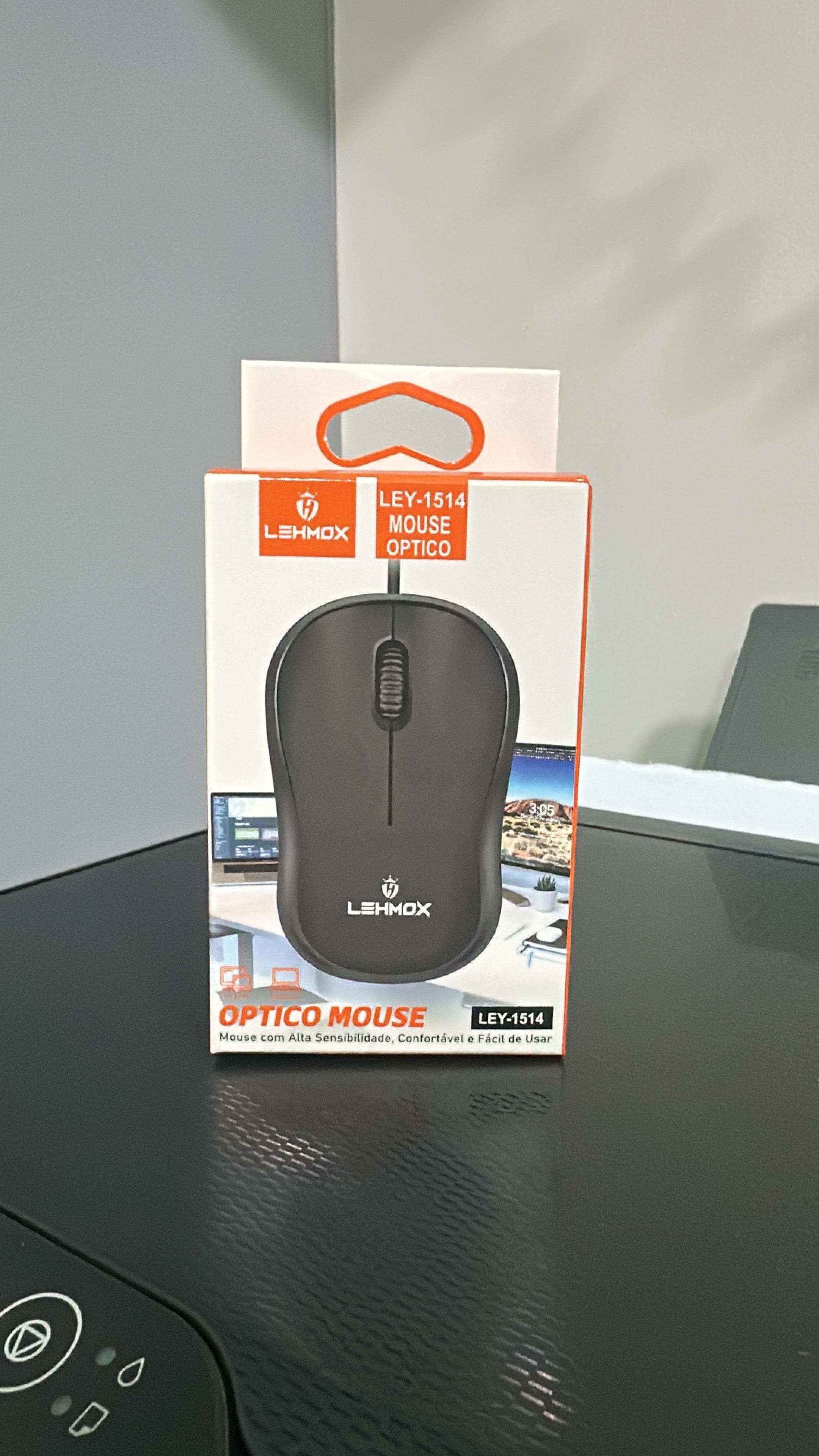 MOUSE OPTICO COM FIO PRETO LEHMOX LEY-1514